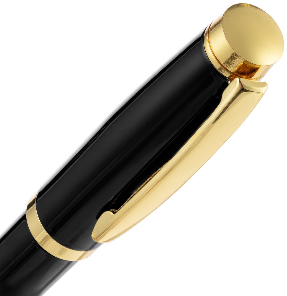 Ручка шариковая Letra Gold, глянцевая, черная-2