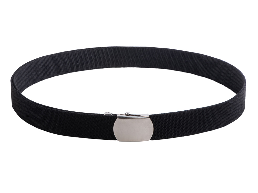 Ремень на пояс Canvas из ткани с металлической пряжкой, черный-1