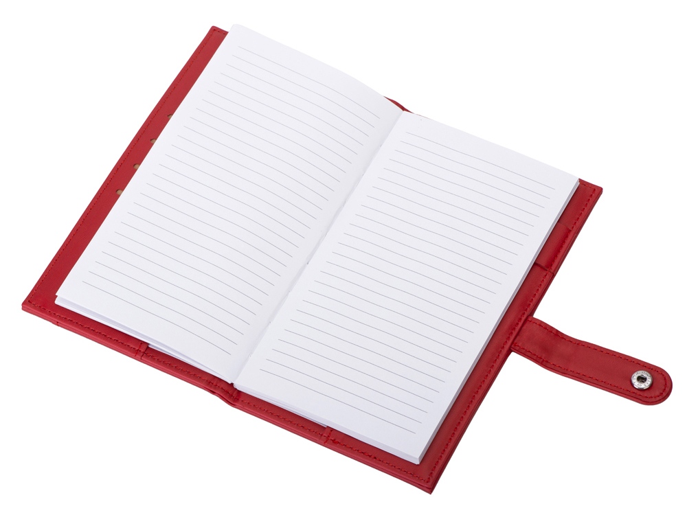 Блокнот-кошелек с сменным блоком А6 Wall Street, 64 листа, красный-2