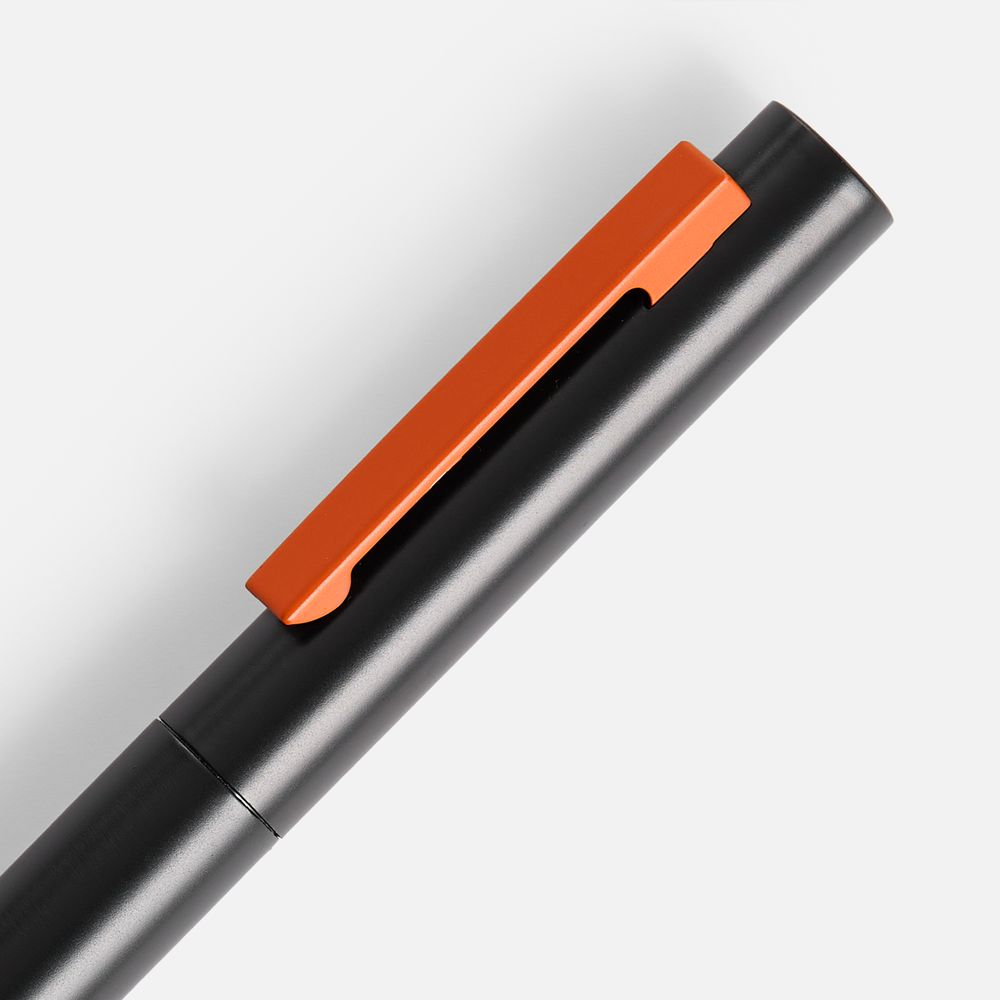 Ручка шариковая Inkolor, черная с оранжевым-1