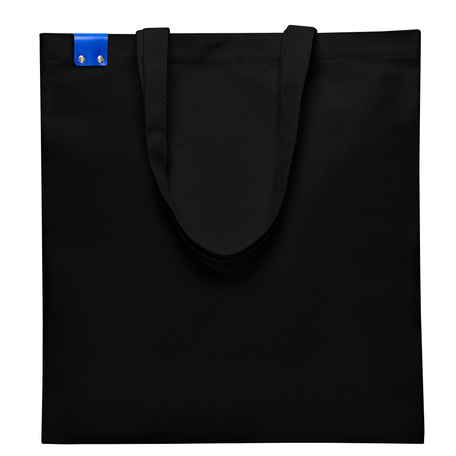 Сумка для покупок IVORY 325 г/м² с PU нашивкой, Синий.-1