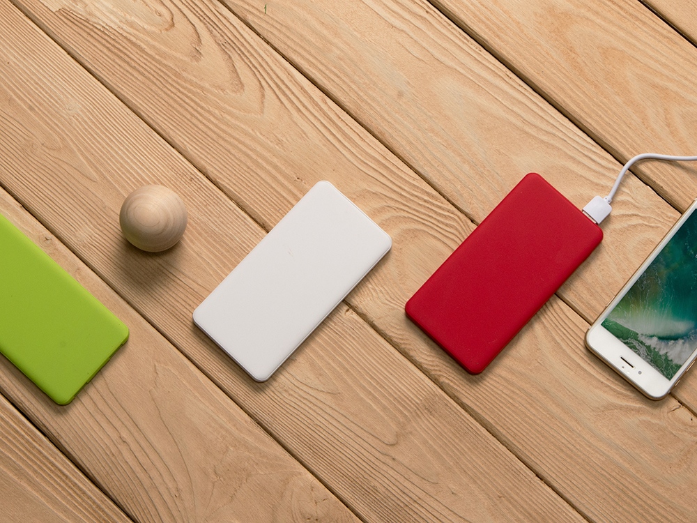 Портативное зарядное устройство Reserve с USB Type-C, 5000 mAh, зеленое яблоко-10