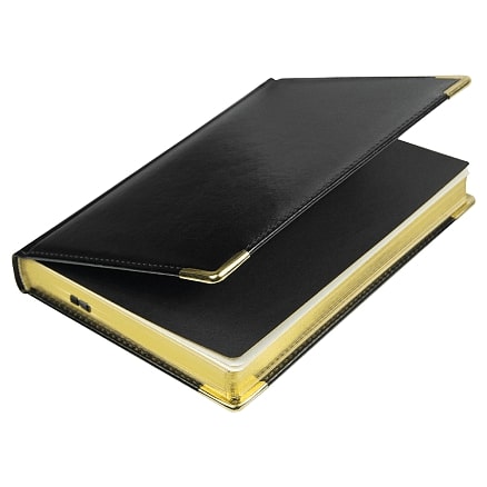 Ежедневник полудатированный Classic Pristine Gold А5, Черный/Золотой-3