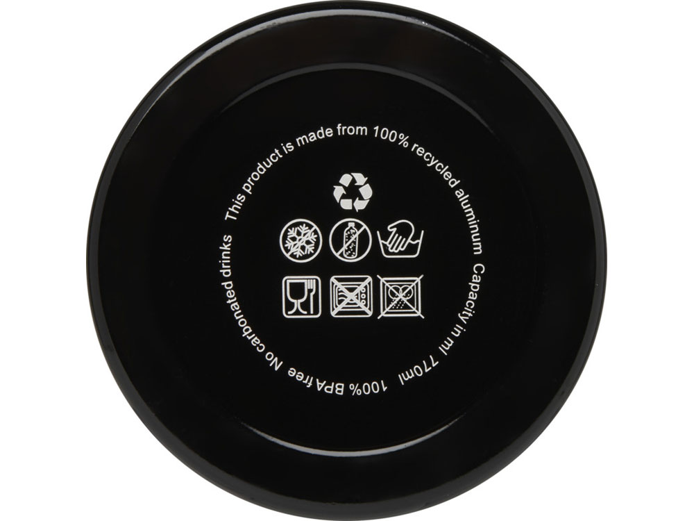 Бутылка для воды с карабином Oregon, объемом 770 мл, сплошной черный-3