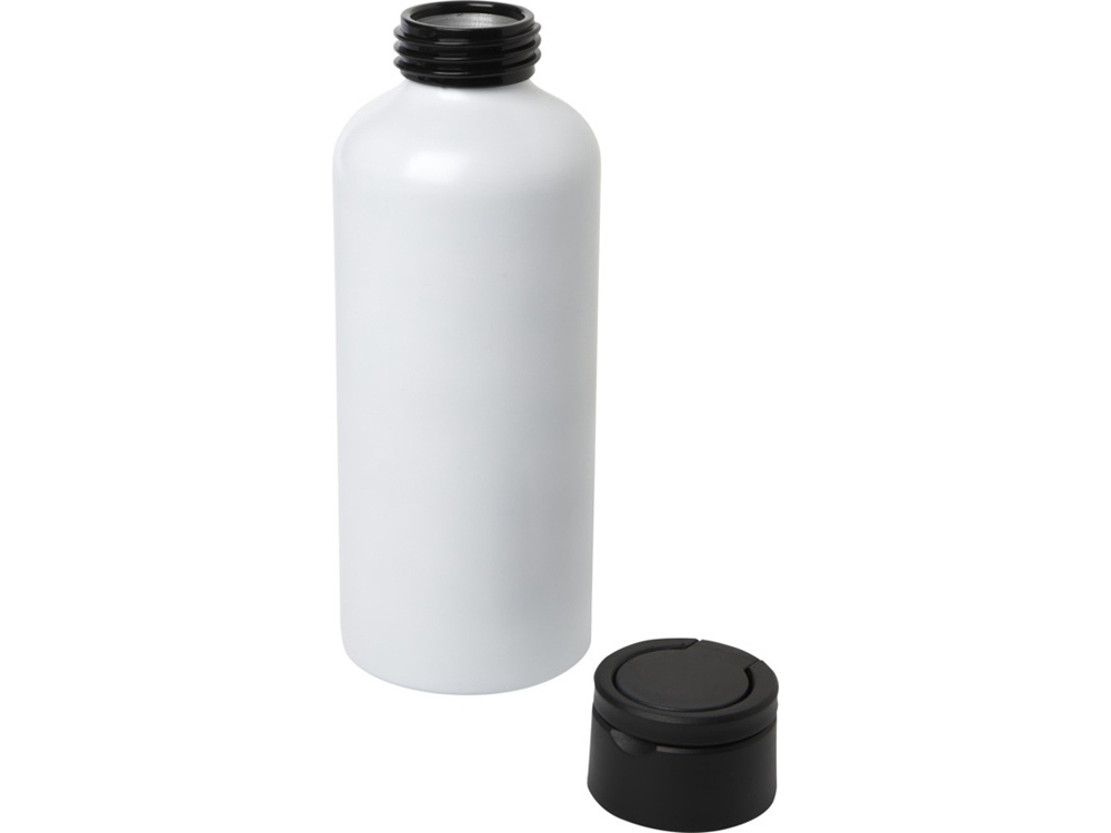 Trinity бутылка для воды из переработанного алюминия, сертифицированного согласно RCS, объемом 600 мл, с крышкой из переработ - Белый-3