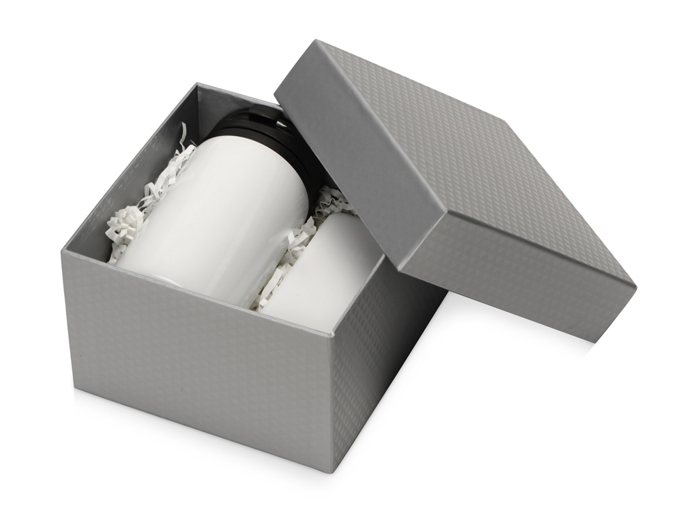 Подарочный набор Full Jar с внешним аккумулятором и  термокружкой, белый-1