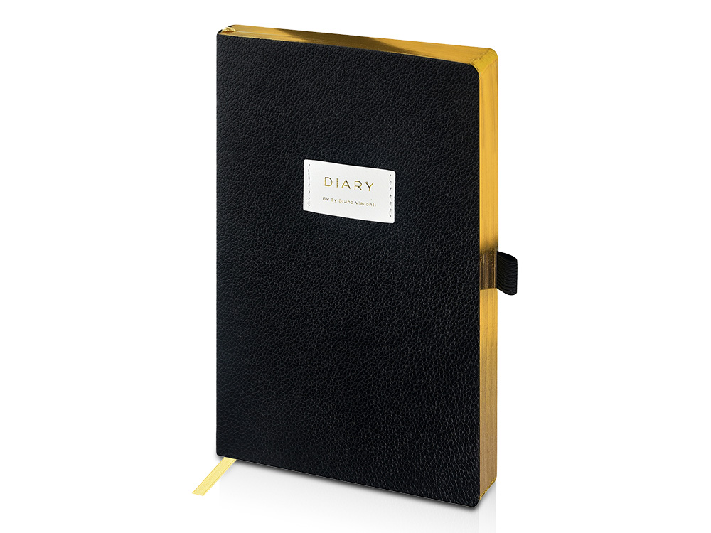 Ежедневник недатированный А5 Black с нашивкой, черный-0