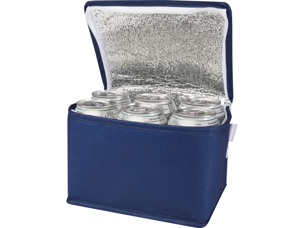 Spectrum нетканая сумка-холодильник, 4 л, на 6 банок, из переработанных материалов, ярко-синий-0