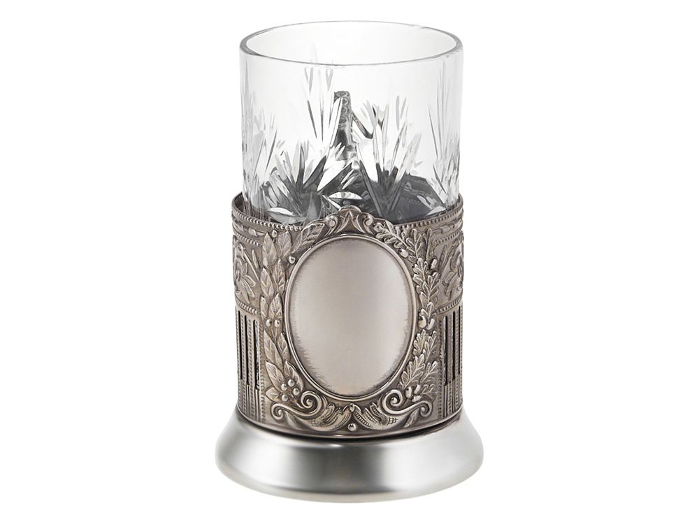 Чайный набор с подстаканником и фарфоровым чайником ЭГОИСТ-М, серебристый/белый-10