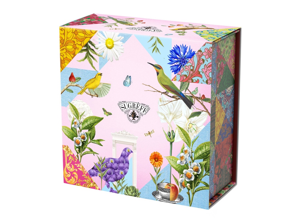 Подарочный набор c купажами чая и сладостями Весенние птицы-2