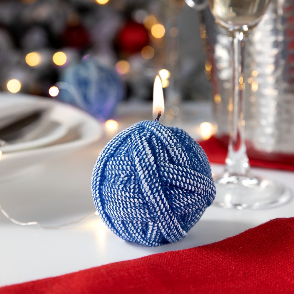 Свеча Kniteam, клубок, синий-2