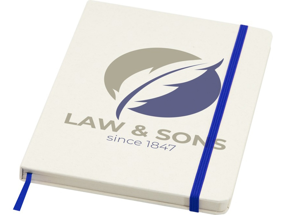 Bass блокнот формата А5 из переработанных материалов, с линованными страницами - Ярко-синий-5