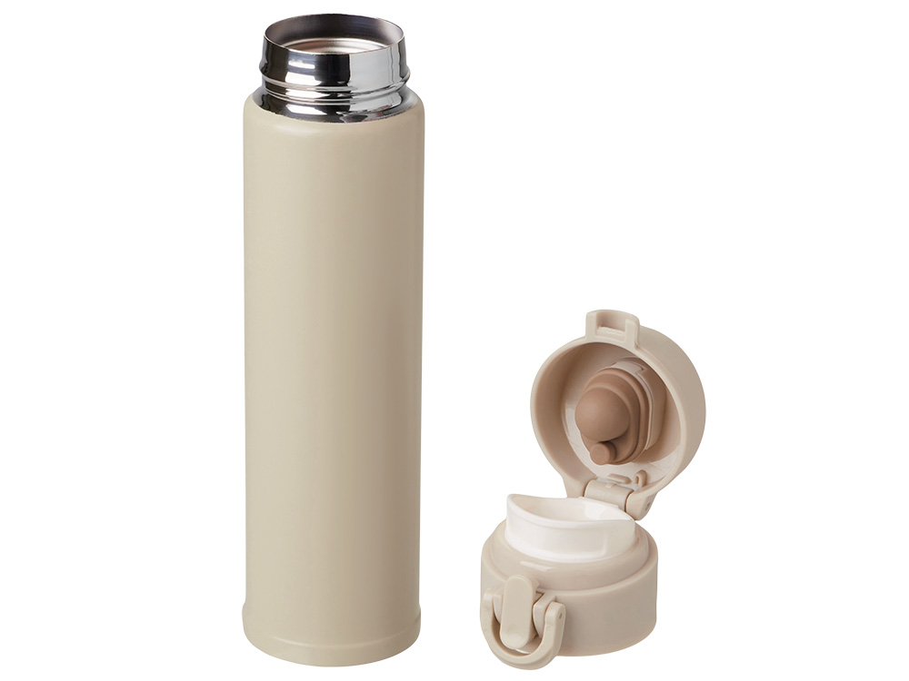 Вакуумная герметичная термокружка Inter, бежевый, нерж. сталь-2