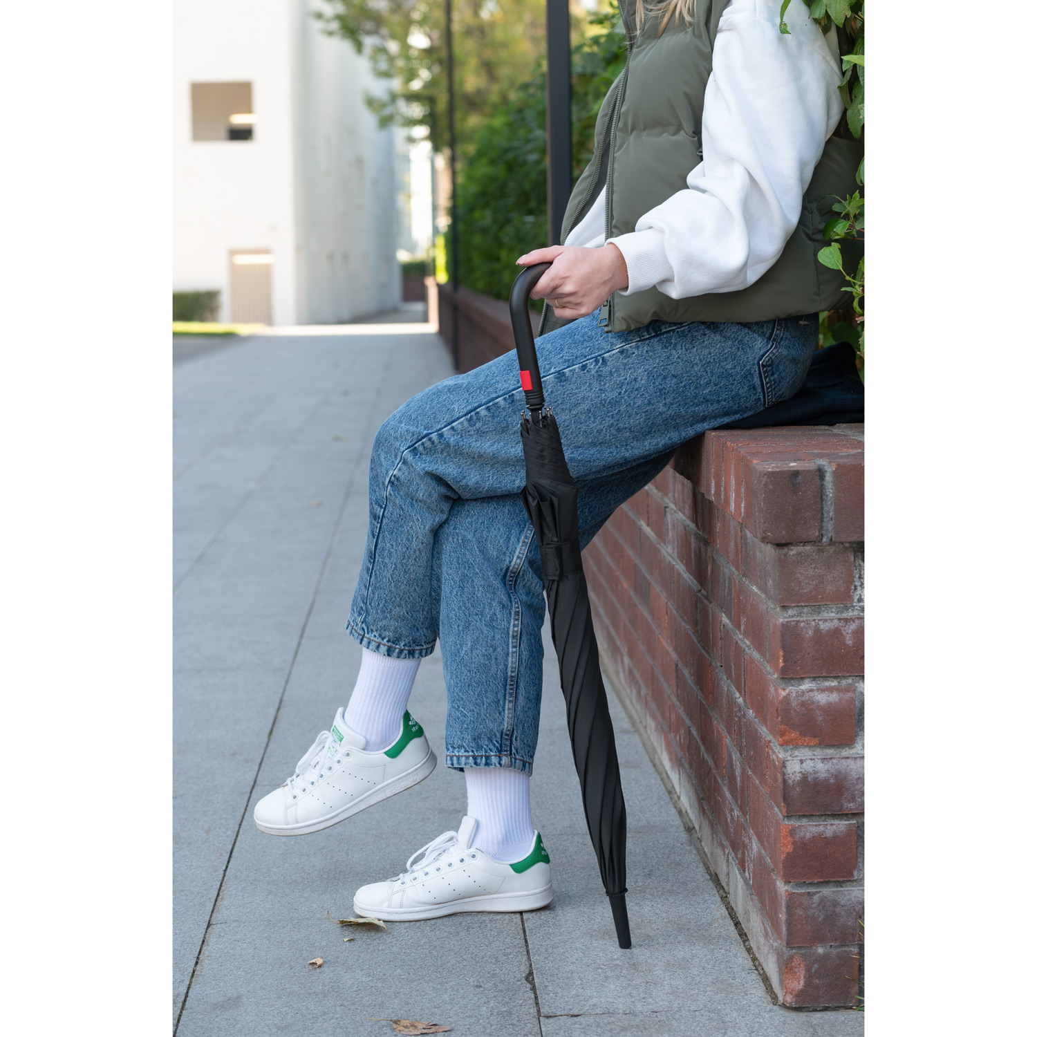 Зонт-трость Quantum, черный/красный-13