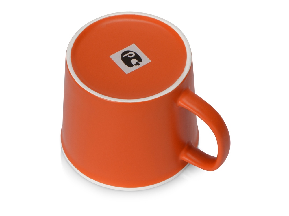 Матовая кружка Nancy 360 мл цветная снаружи, белая внутри, оранжевый-2