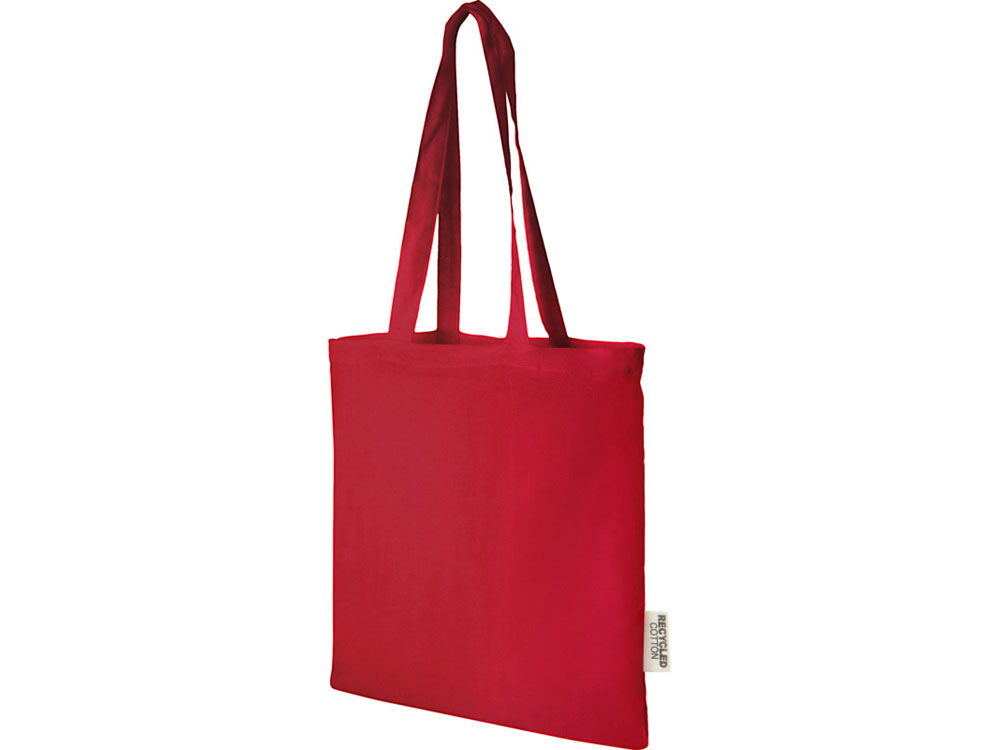 Эко-сумка Madras объемом 7 л из переработанного хлопка плотностью 140 г/м2, красный-0