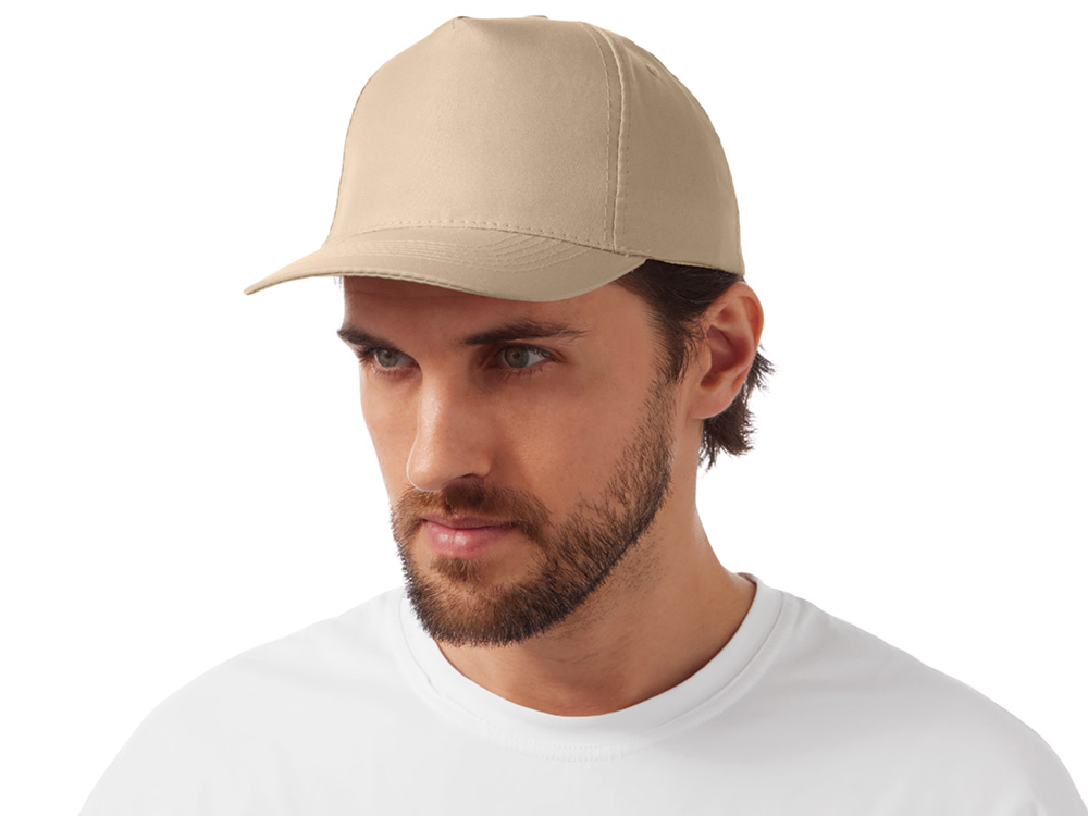 Бейсболка Poly 5-ти панельная 120 гр, песочный-1