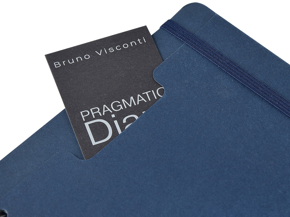 Ежедневник недатированный на гребне А5 Pragmatic, темно-синий-2