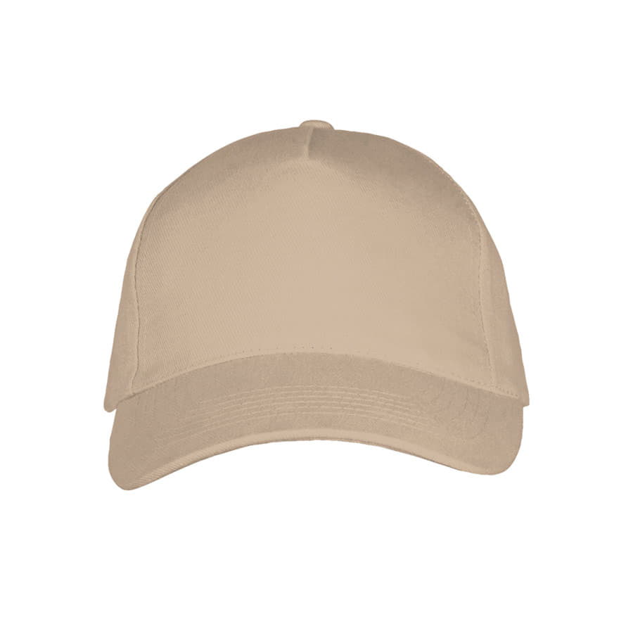 Бейсболка LONG BEACH, 5 клиньев, металлическая застежка, бежевый-2
