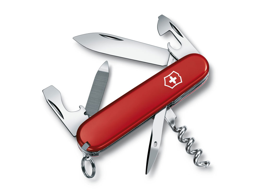 Нож перочинный VICTORINOX Sportsman, 84 мм, 13 функций, красный-0