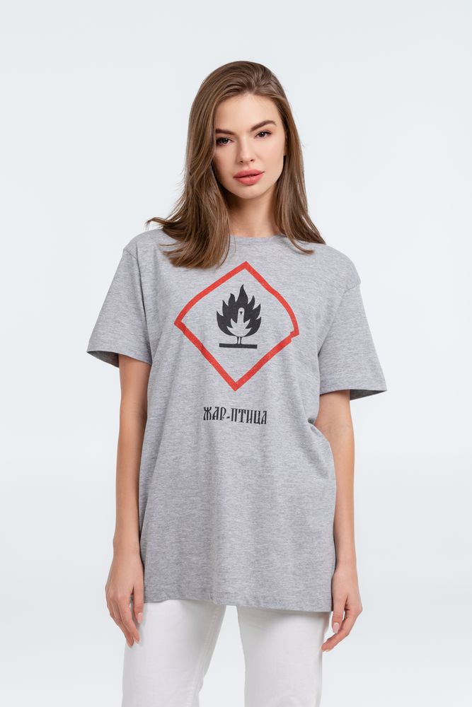 Футболка «Жар-птица», серый меланж-4