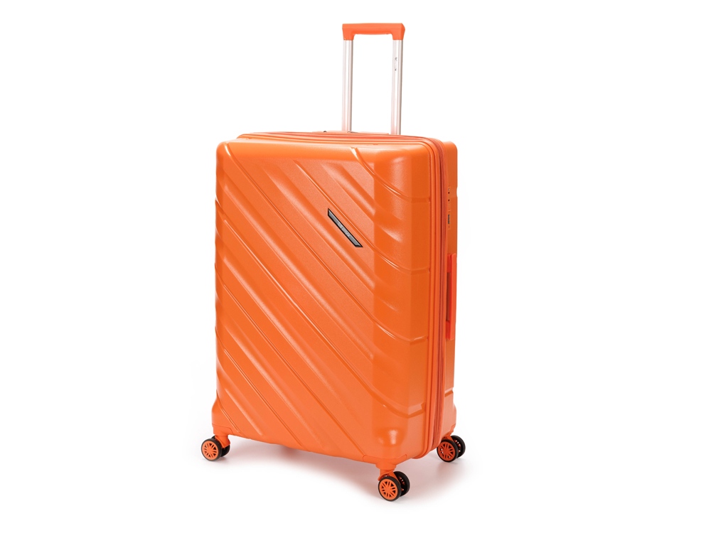 Чемодан TORBER В Отпуск, оранжевый, полипропилен, 54,5 х 33,5 х 79 см, 135 л-0