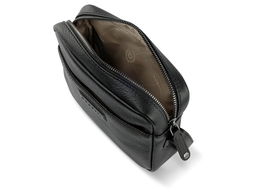 Сумка кросс-боди женская BUGATTI Elsa, чёрная, воловья кожа/полиэстер, 19х5,5х14 см-5