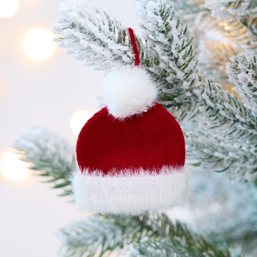 Подвеска на елку «Вьюжка», шапочка, красная-1