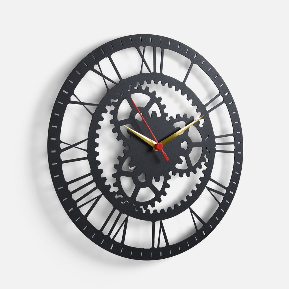 Часы «Ход времени», черные-0