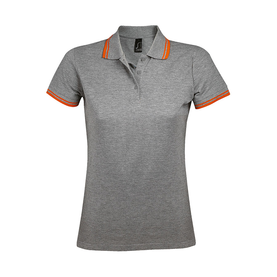 Поло женское PASADENA WOMEN 200, серый, оранжевый-0