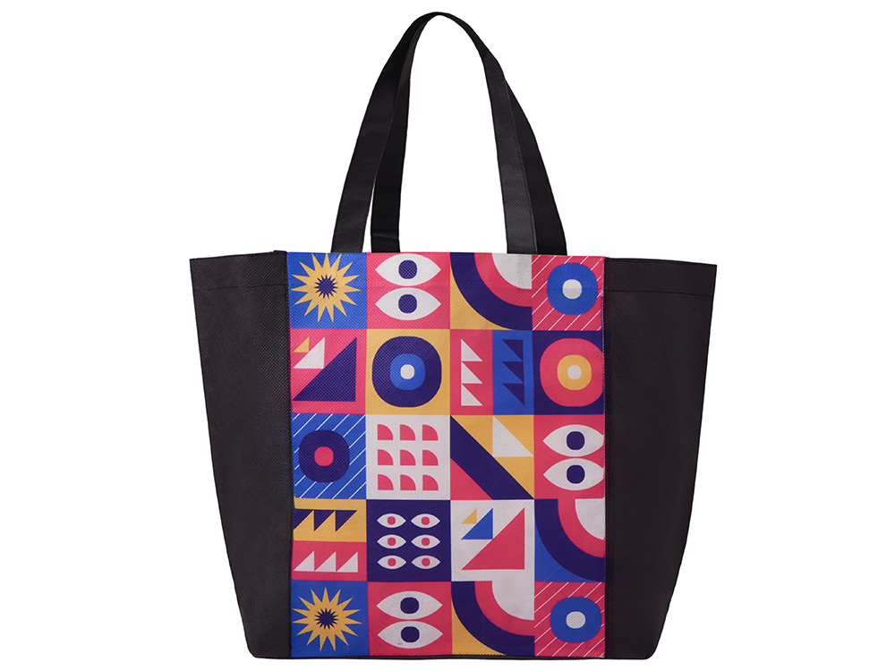 Сумка для шопинга с донной складкой и ручкой из нетканого PET материала-3