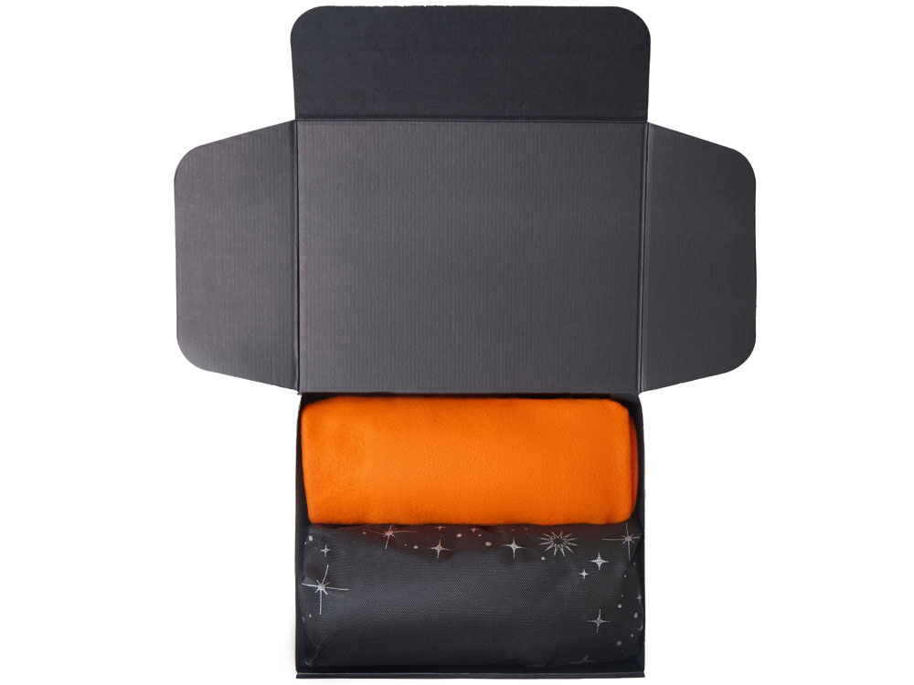 Подарочный набор с пледом, свечой и диффузором, оранжевый-2