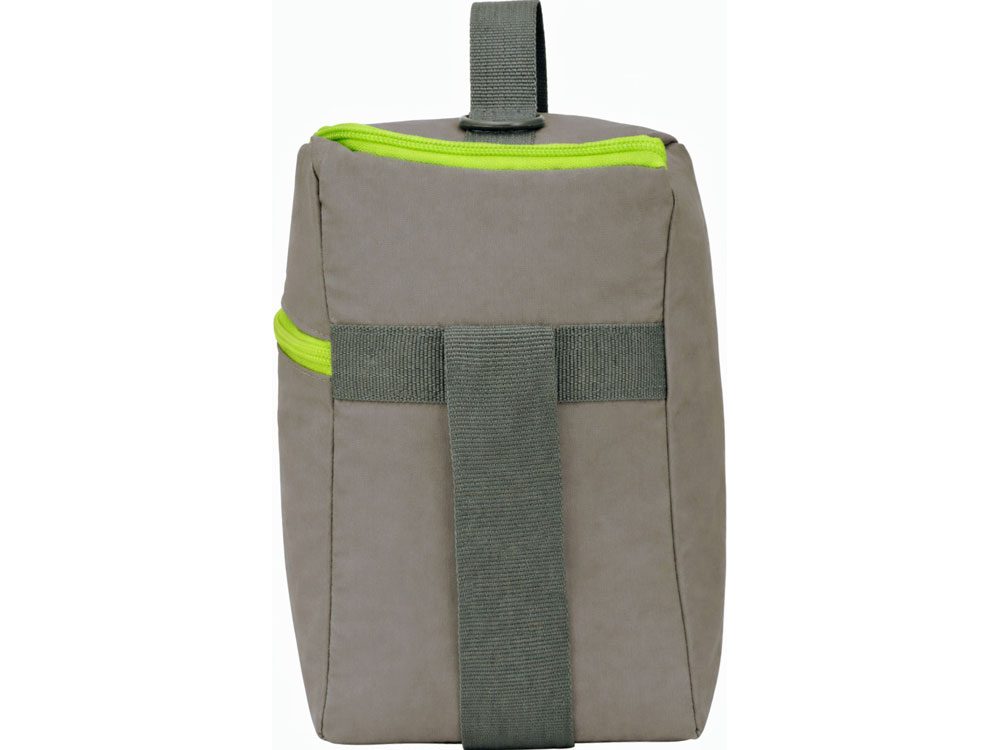 Изотермическая сумка-холодильник Neo Classic c контрастной молнией, серый/зеленое яблоко-5