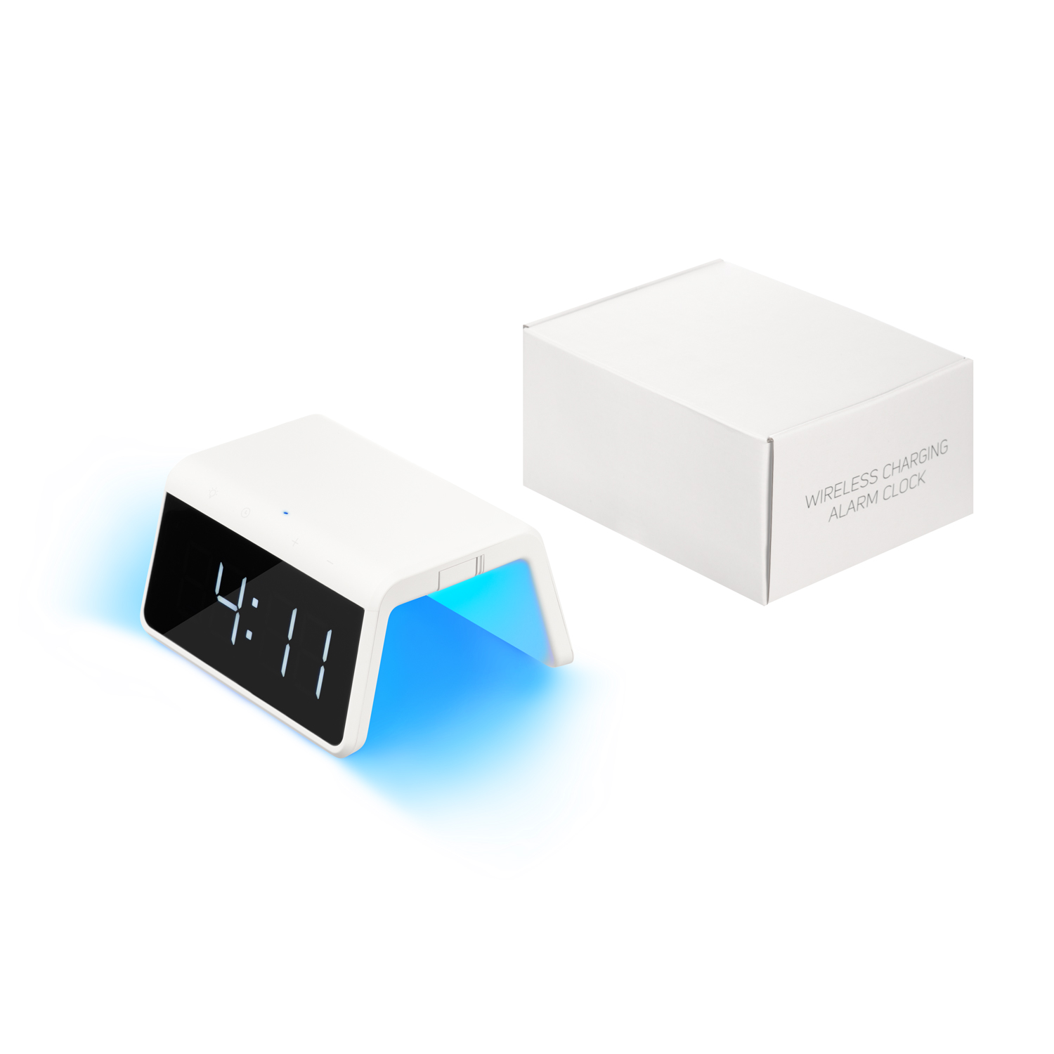 Зарядная станция с часами 15W Флейм (Flame), белая-13