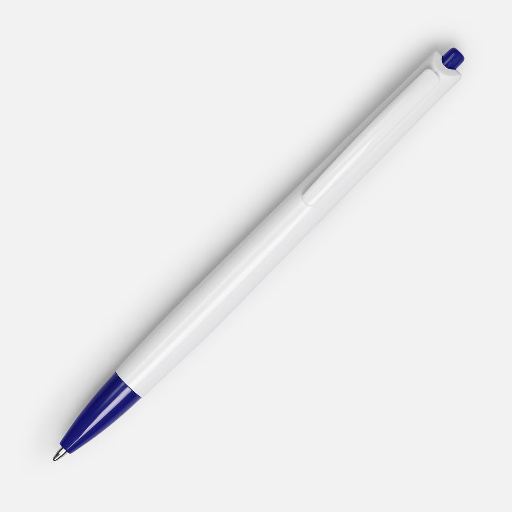 Ручка шариковая Tick, белая с синим-2
