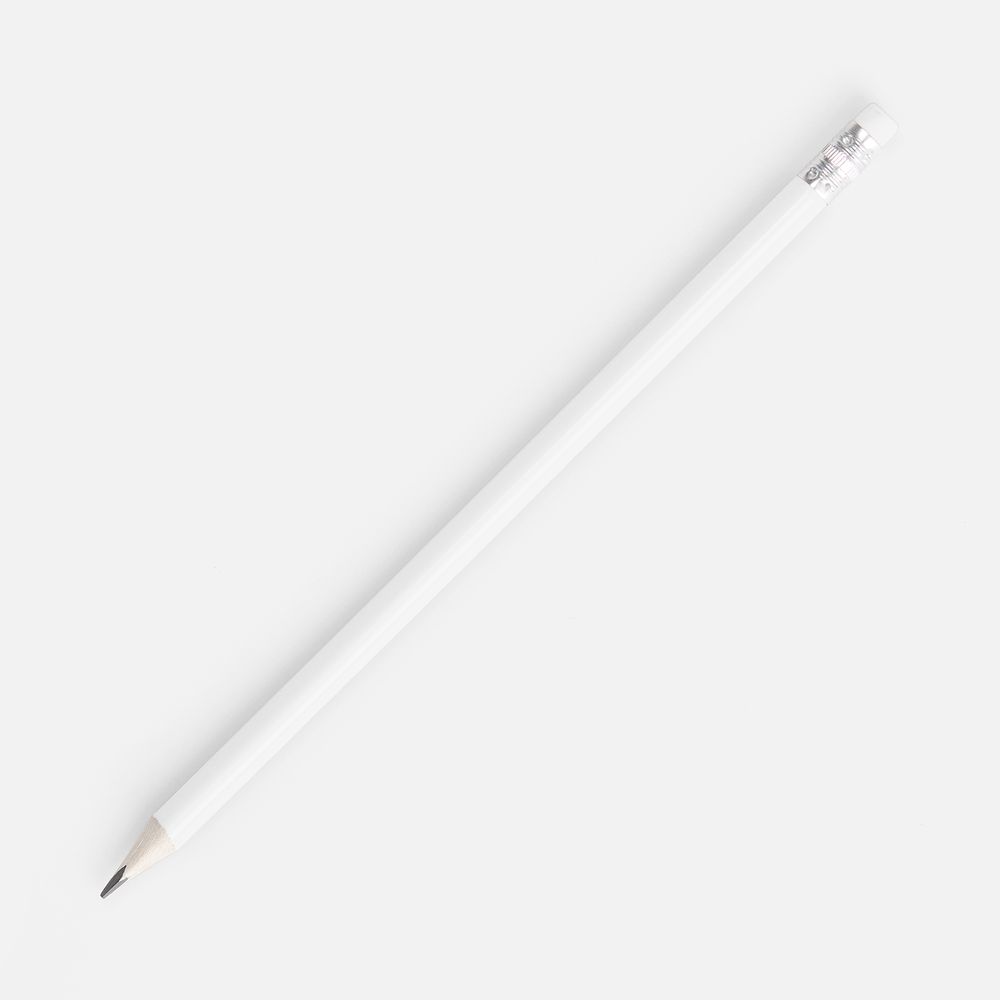 Карандаш простой Triangle с ластиком, белый-0