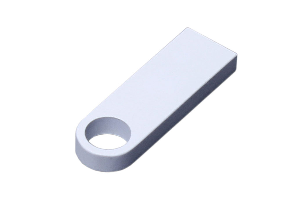 USB 2.0-флешка на 32 Гб с мини чипом и круглым отверстием, белый-0