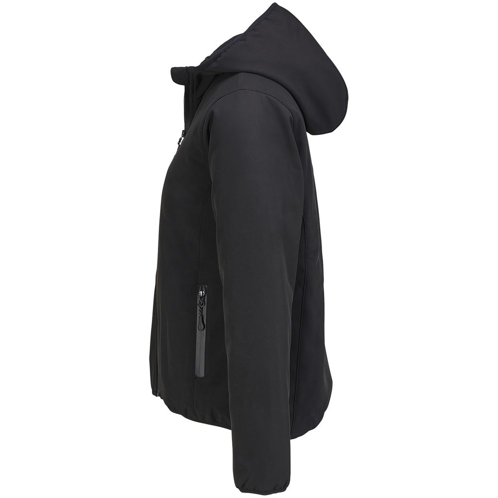 Куртка софтшелл с капюшоном женская Falcon Women, черная-1