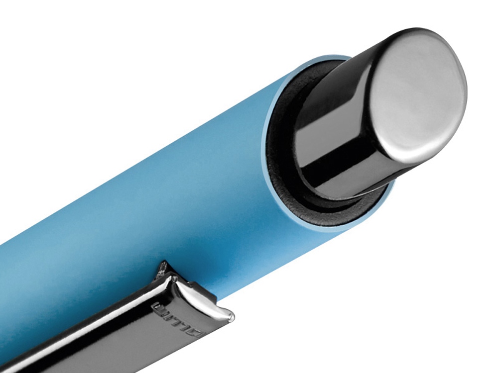 Металлическая шариковая ручка soft touch Ellipse gum, голубой-2