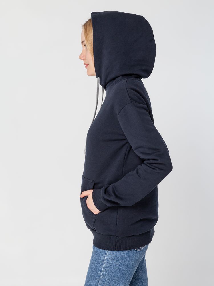 Толстовка с капюшоном Unit Kirenga Heavy, темно-синяя-4