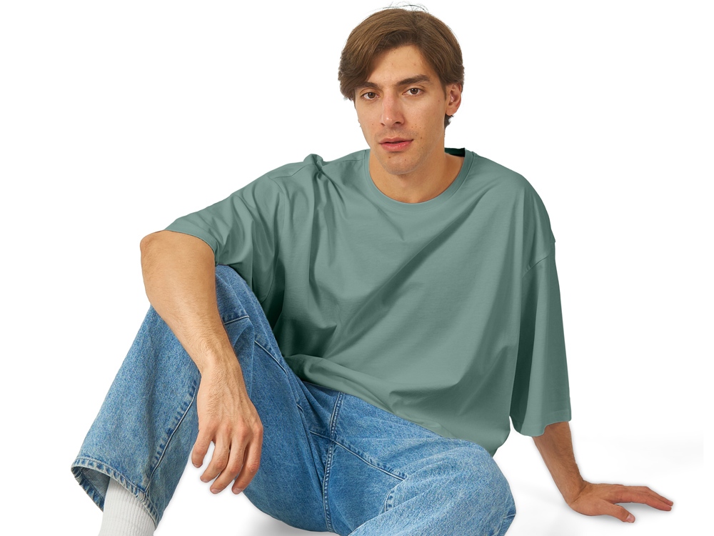 Футболка Berlin к/р оверсайз, 100% хлопок, 180гр, пыльно-бирюзовый-3