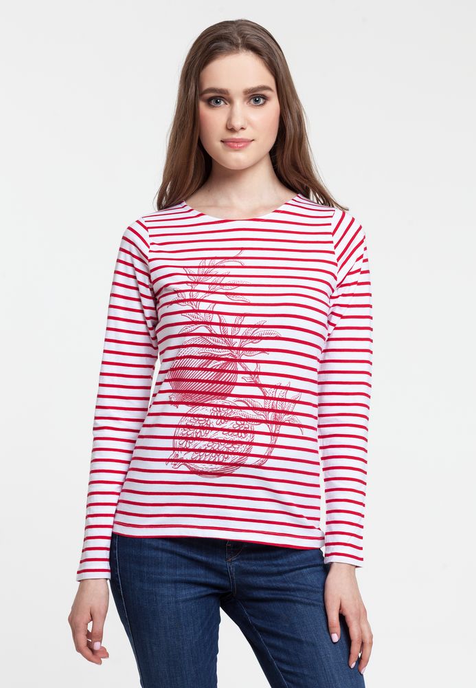 Футболка женская Grand Granat, белая с красным-0