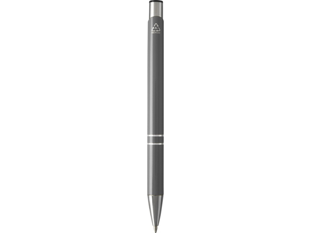 Шариковая ручка Moneta из переработанного алюминия (черные чернила) - Серый-1