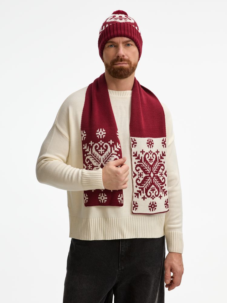 Шапка Wintertude, красная с белым-4