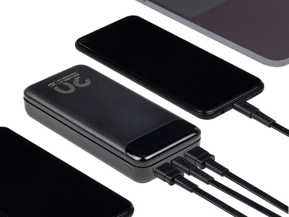RIVACASE VA2580 (20 000mAh), QC/PD 20W внешний аккумулятор с дисплеем, черный /24-12