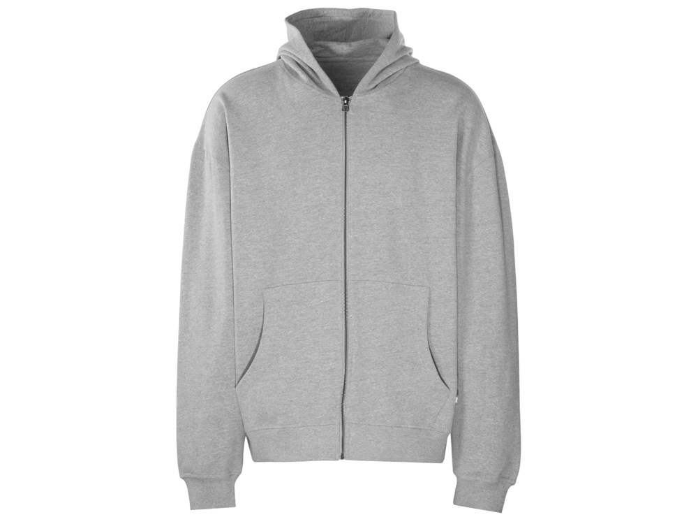 Толстовка оверсайз с капюшоном на молнии Monaco, серый меланж-11