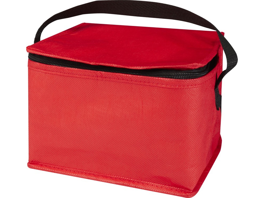 Spectrum нетканая сумка-холодильник, 4 л, на 6 банок, из переработанных материалов, красный-3