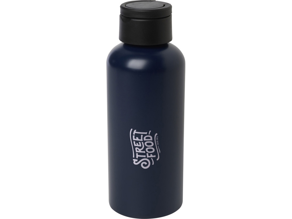 Trinity бутылка для воды из переработанного алюминия, сертифицированного согласно RCS, объемом 600 мл, с крышкой из переработ - Navy-7