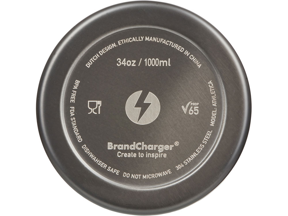 Бутылка для воды Athletica, 1000 мл, нержавеющая сталь, серый-7