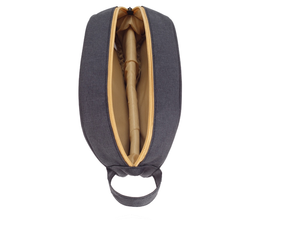 Несессер TORBER, дорожный, чёрный/бежевый, полиэстер 300D, 23 х 12 х 10 см-2